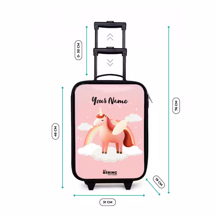 Children's suitcase - Unicorn - Wings - Pink - Rainbow — 3