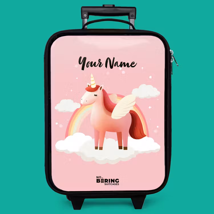 Children's suitcase - Unicorn - Wings - Pink - Rainbow — 4