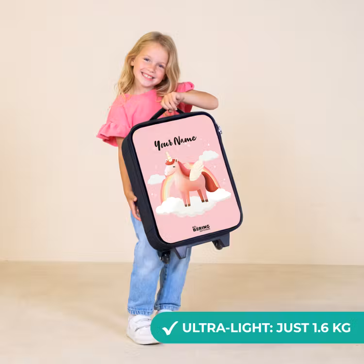 Children's suitcase - Unicorn - Wings - Pink - Rainbow — 5