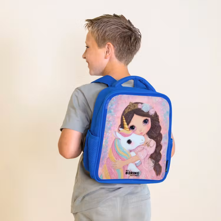 Kids backpack - Blue - Girl - Unicorn - Glitter — 2