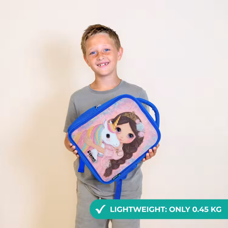 Kids backpack - Blue - Girl - Unicorn - Glitter — 3