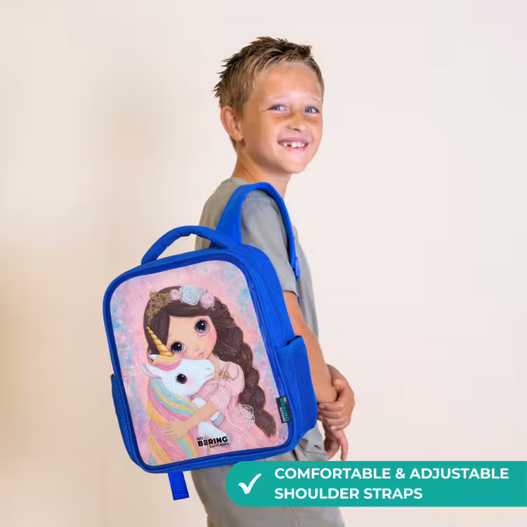 Kids backpack - Blue - Girl - Unicorn - Glitter — 4