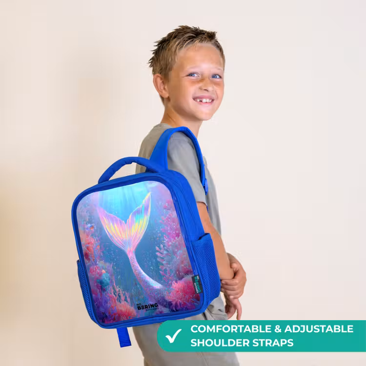 Kids backpack - Blue - Mermaid - Coral - Water — 4
