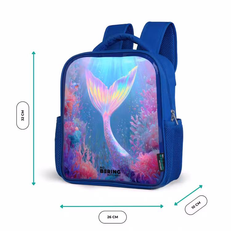 Kids backpack - Blue - Mermaid - Coral - Water — 6