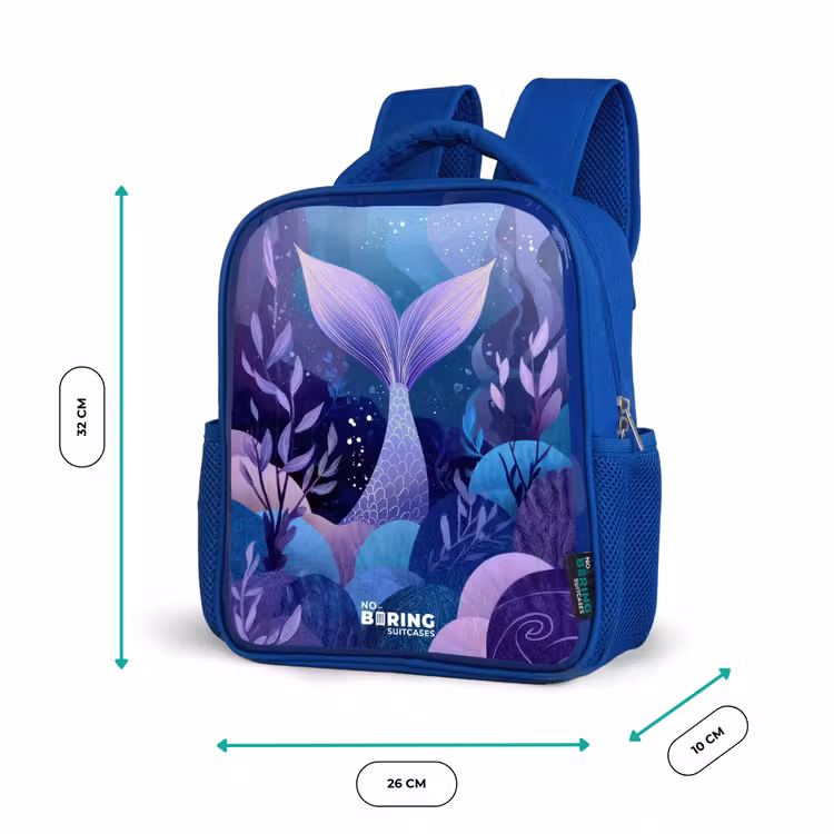 Kids backpack - Blue - Mermaid - Underwater - Purple - Blue — 6