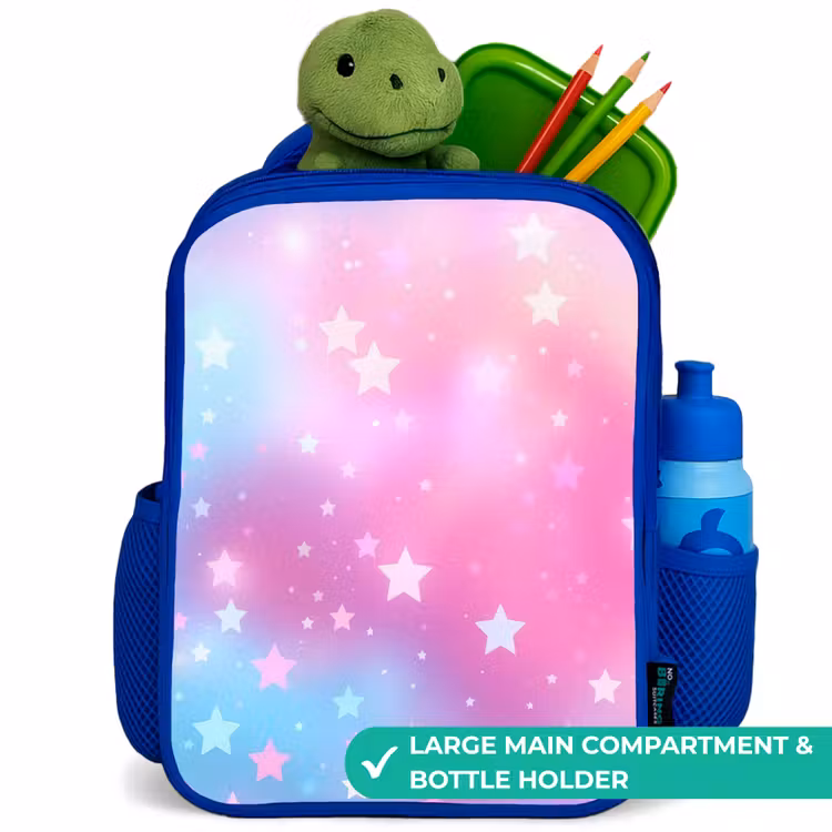 Kids backpack - Blue - Stars - Pink - Blue — 5