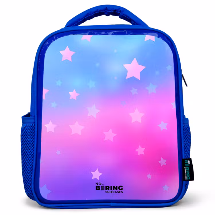Kids backpack - Blue - Stars - Pink - Blue — 1