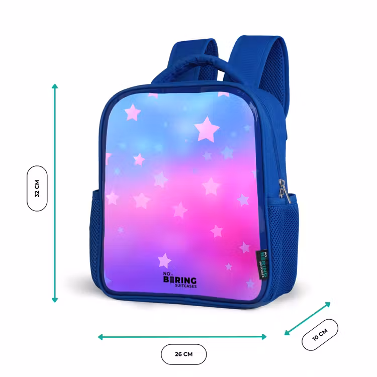 Kids backpack - Blue - Stars - Pink - Blue — 6