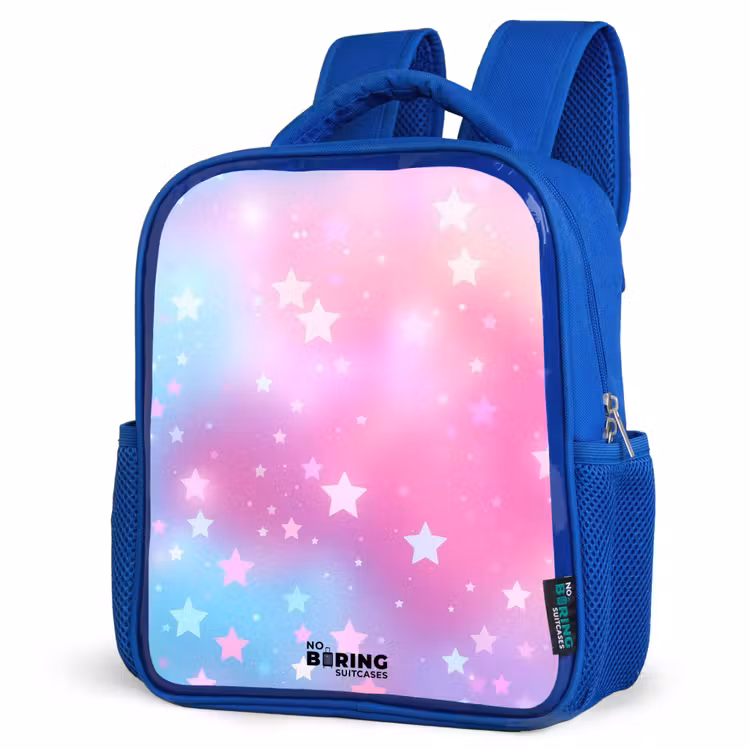 Kids backpack - Blue - Stars - Pink - Blue — 7