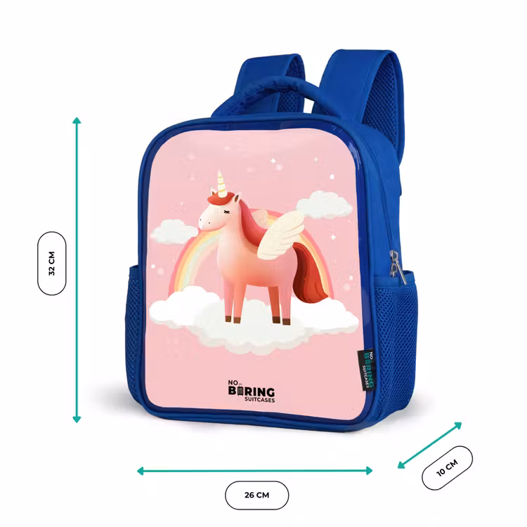 Kids backpack - Blue - Unicorn - Wings - Pink - Rainbow — 6