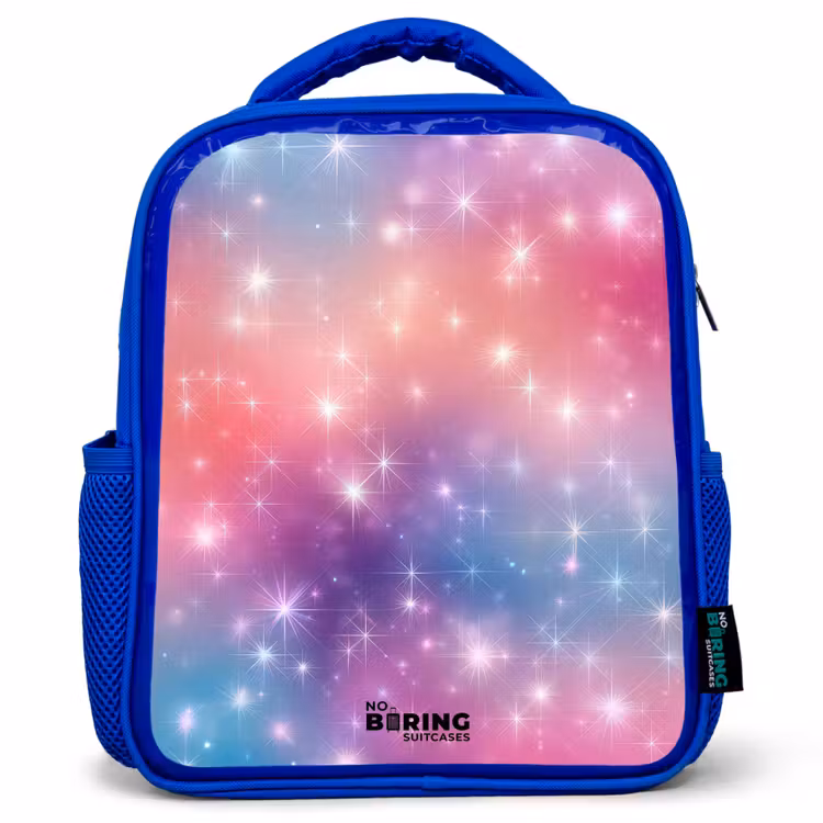 Kids backpack with name - Blue - Stars - Abstract - Colors — 1