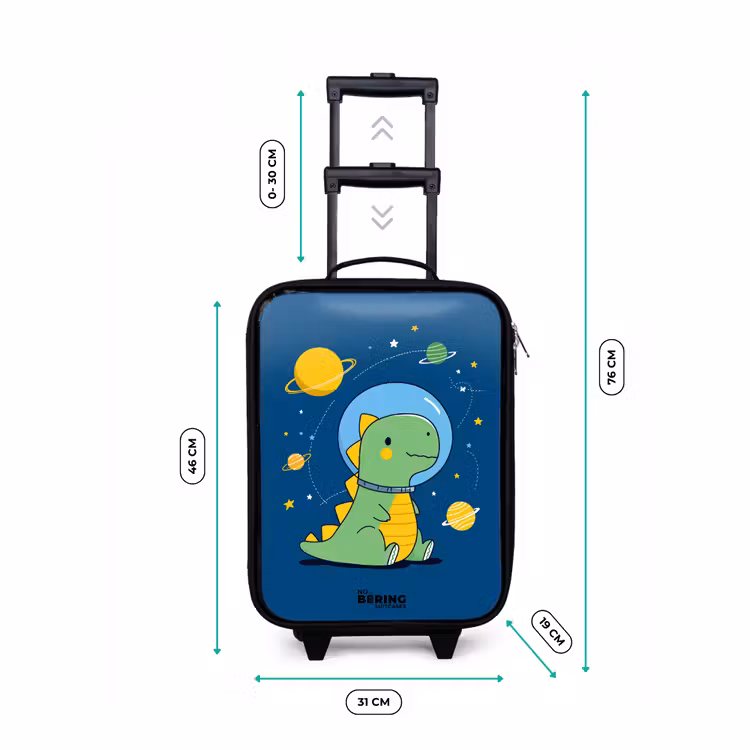 Children's suitcase - Dino - Planet - Star - Blue — 3