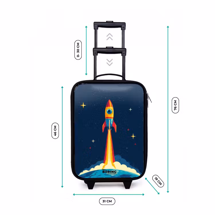Children's suitcase - Planet - Rocket - Stars - Dark blue — 3