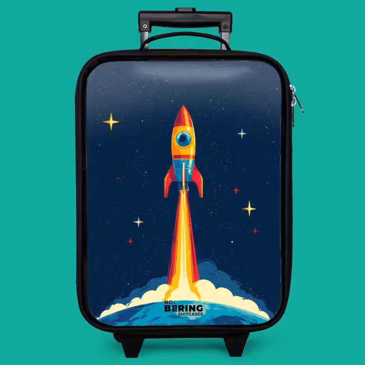 Children's suitcase - Planet - Rocket - Stars - Dark blue — 4