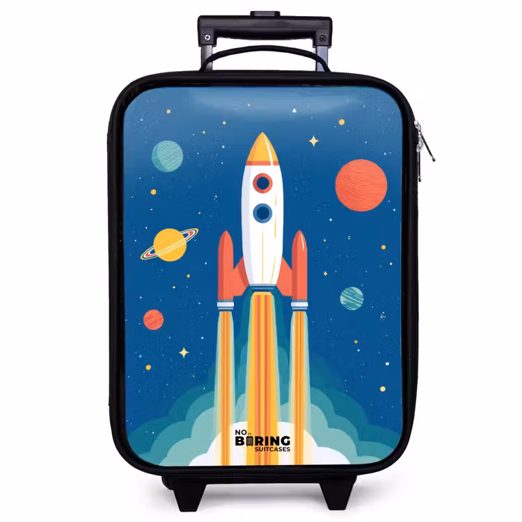 Children's suitcase - Rocket - Planet - Stars - Multicolored — 1