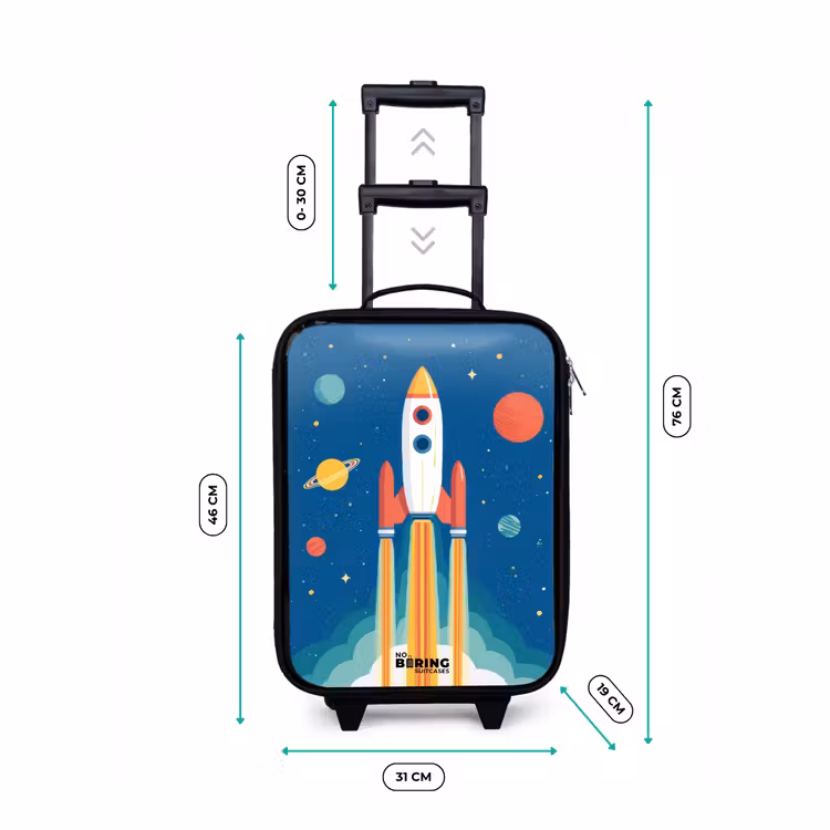 Children's suitcase - Rocket - Planet - Stars - Multicolored — 3