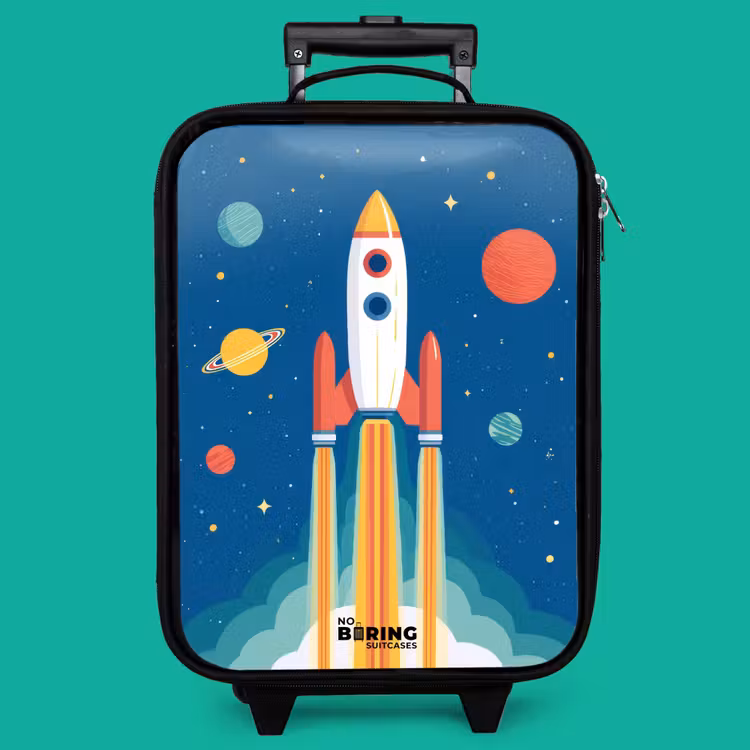 Children's suitcase - Rocket - Planet - Stars - Multicolored — 4
