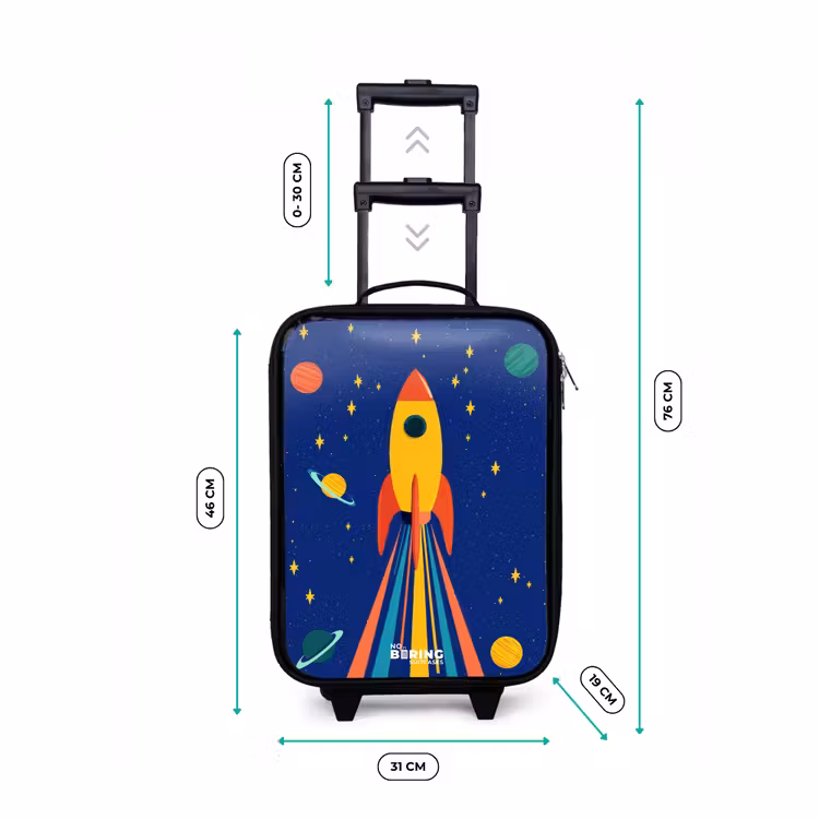Children's suitcase - Rocket - Stars - Planet - Space — 3