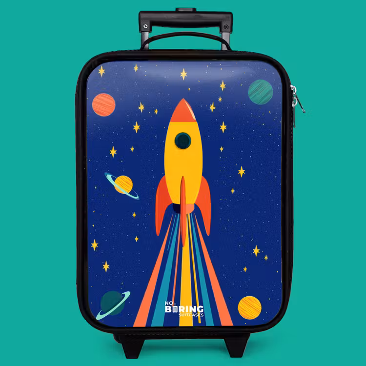 Children's suitcase - Rocket - Stars - Planet - Space — 4