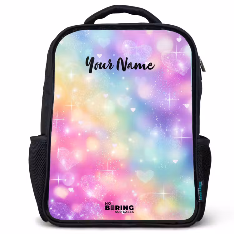 Kids backpack - Black - Light - Rainbow - Hearts — 1