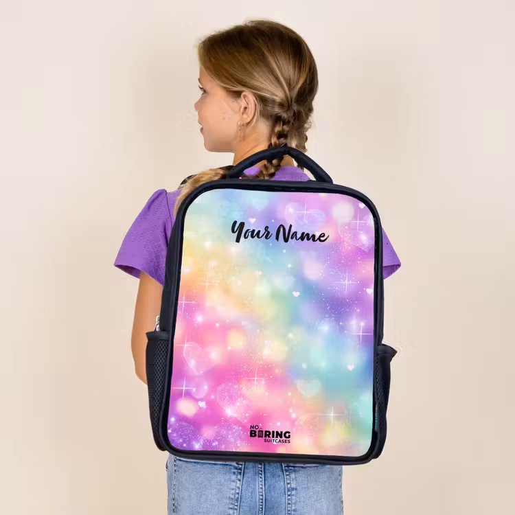 Kids backpack - Black - Light - Rainbow - Hearts — 4
