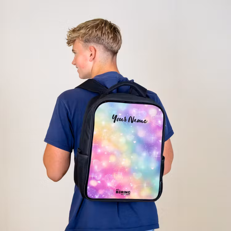 Kids backpack - Black - Light - Rainbow - Hearts — 5