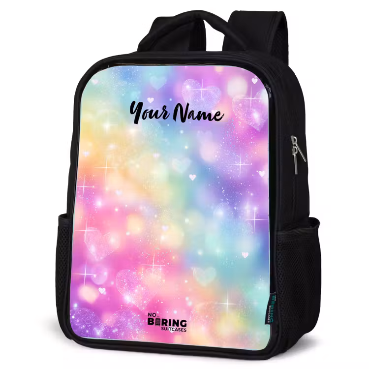 Kids backpack - Black - Light - Rainbow - Hearts — 6