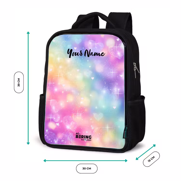 Kids backpack - Black - Light - Rainbow - Hearts — 8