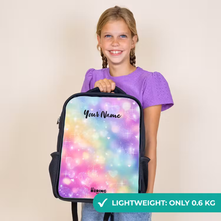 Kids backpack - Black - Light - Rainbow - Hearts — 9