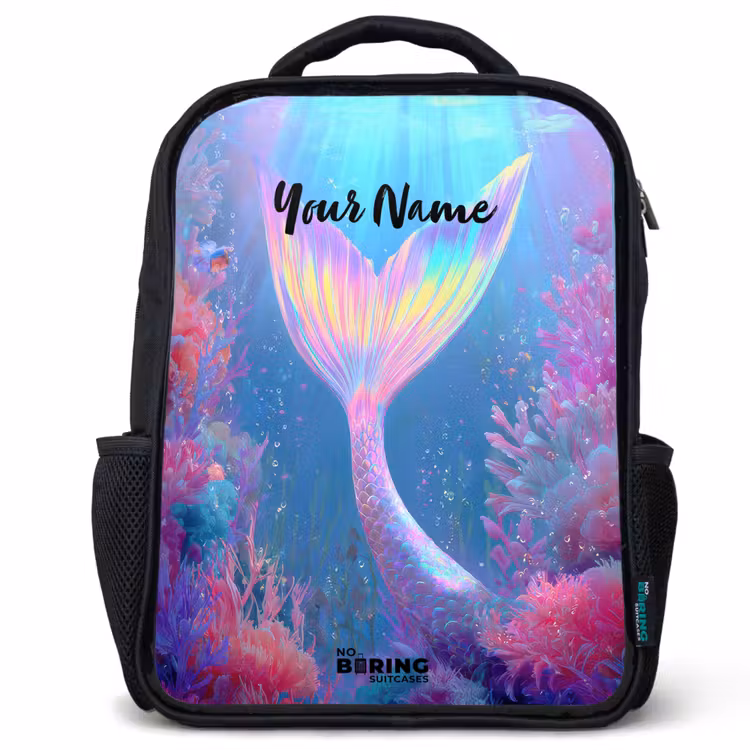 Kids backpack - Black - Mermaid - Coral - Water — 1