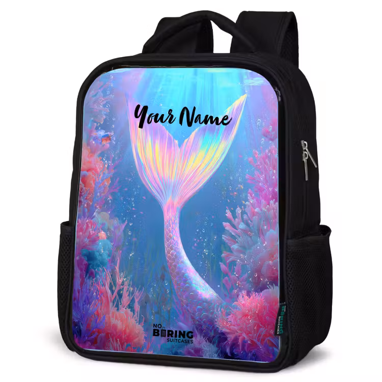 Kids backpack - Black - Mermaid - Coral - Water — 6