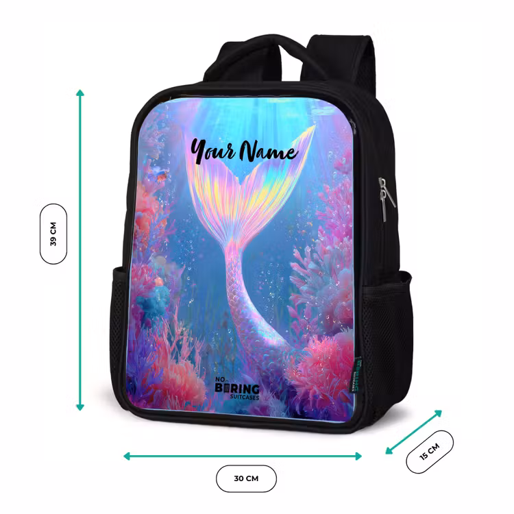 Kids backpack - Black - Mermaid - Coral - Water — 8
