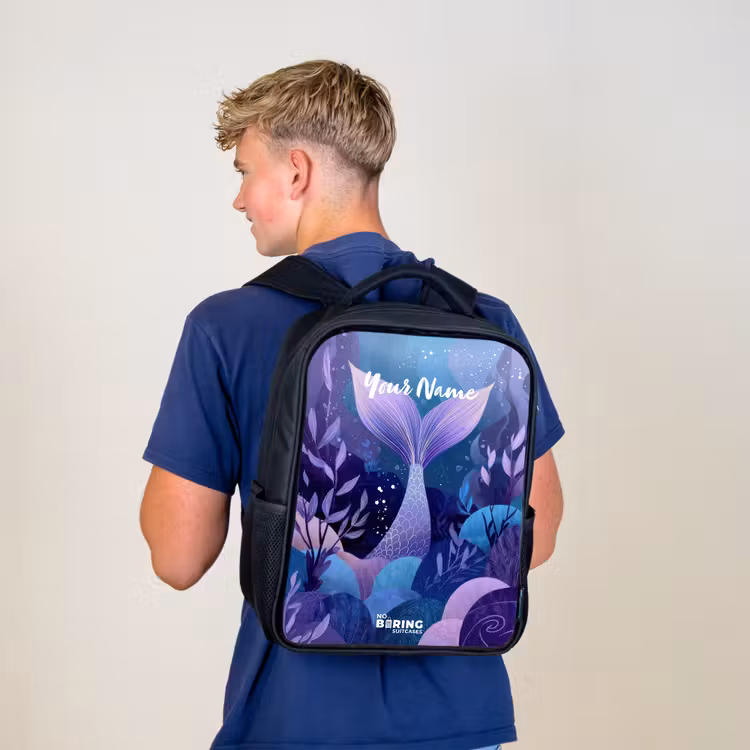 Kids backpack - Black - Mermaid - Underwater - Purple - Blue — 5