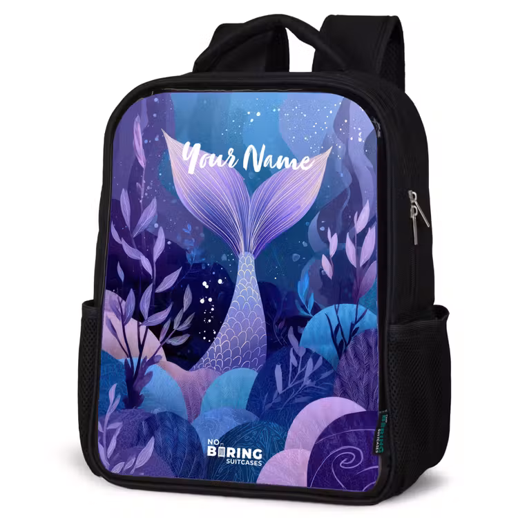 Kids backpack - Black - Mermaid - Underwater - Purple - Blue — 6