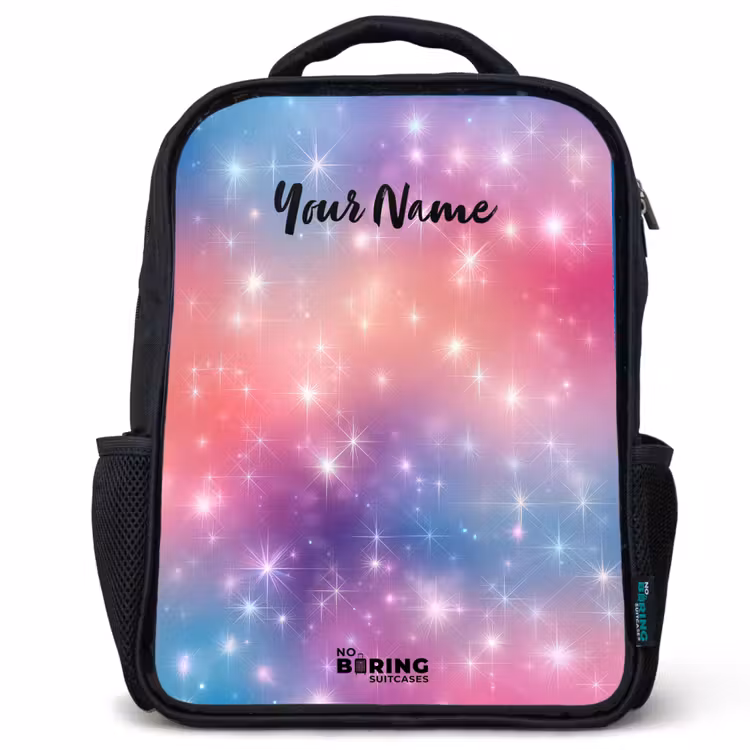 Kids backpack - Black - Stars - Abstract - Colors — 1