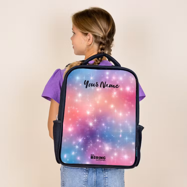 Kids backpack - Black - Stars - Abstract - Colors — 4