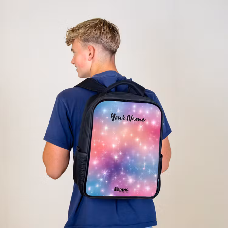 Kids backpack - Black - Stars - Abstract - Colors — 5