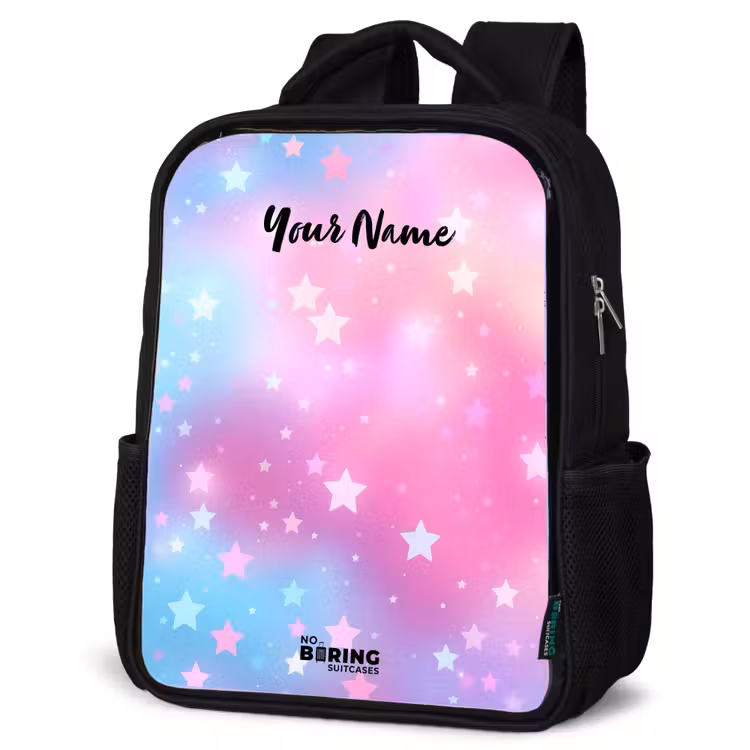 Kids backpack - Black - Stars - Pink - Blue — 6
