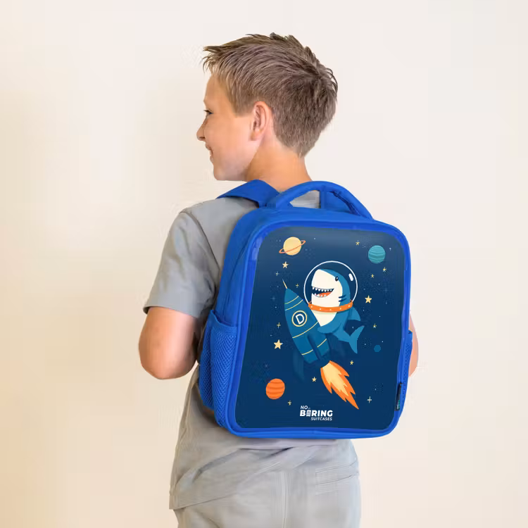 Kids backpack - Blue - Animal - Space - Planet - Rocket — 2