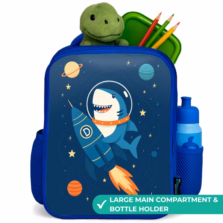 Kids backpack - Blue - Animal - Space - Planet - Rocket — 5