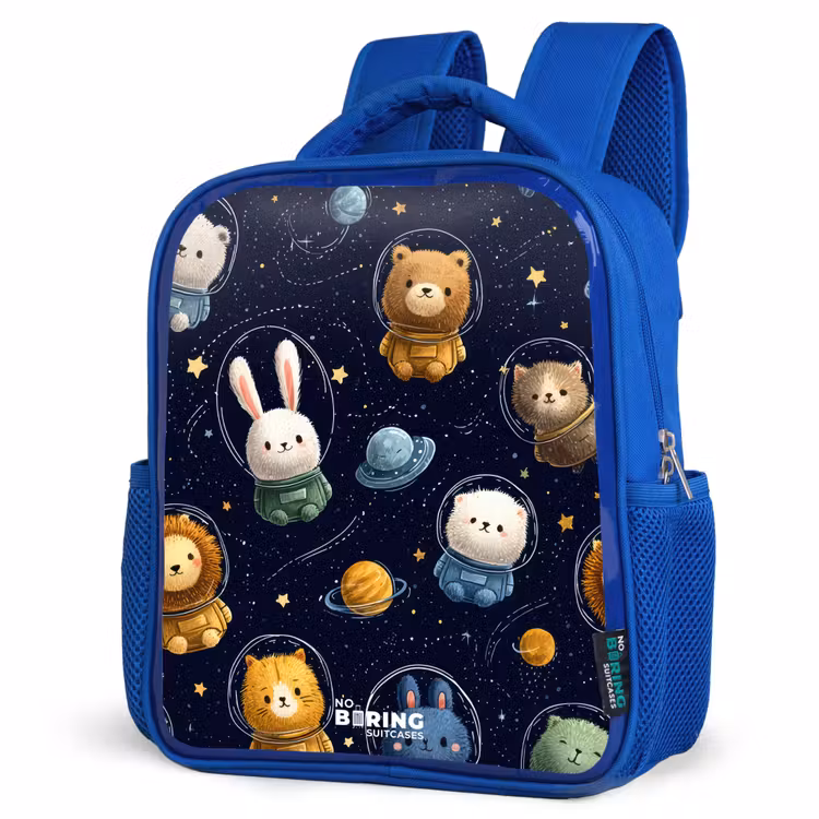 Kids backpack - Blue - Animals - Astronaut - Planets - Stars — 7