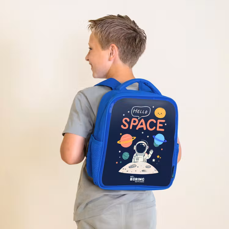 Kids backpack - Blue - Astronaut - Quote - Planets - Stars — 2