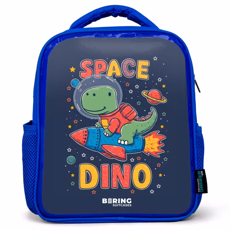 Kids backpack - Blue - Dino - Green - Rocket - Stars — 1