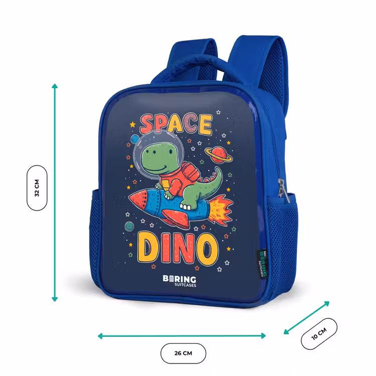 Kids backpack - Blue - Dino - Green - Rocket - Stars — 6