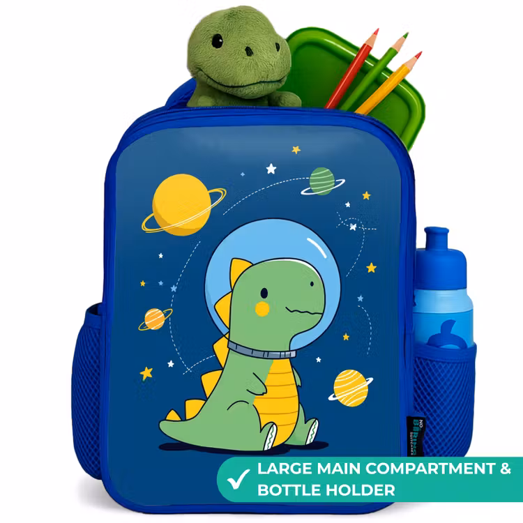 Kids backpack - Blue - Dino - Planet - Star - Blue — 5