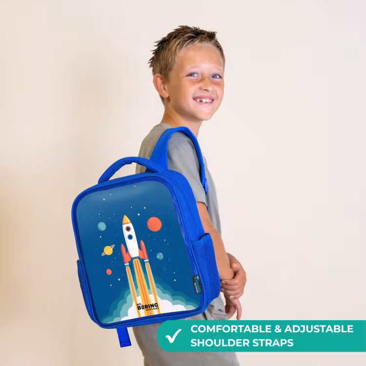 Kids backpack - Blue - Rocket - Planet - Stars - Multicolored — 4