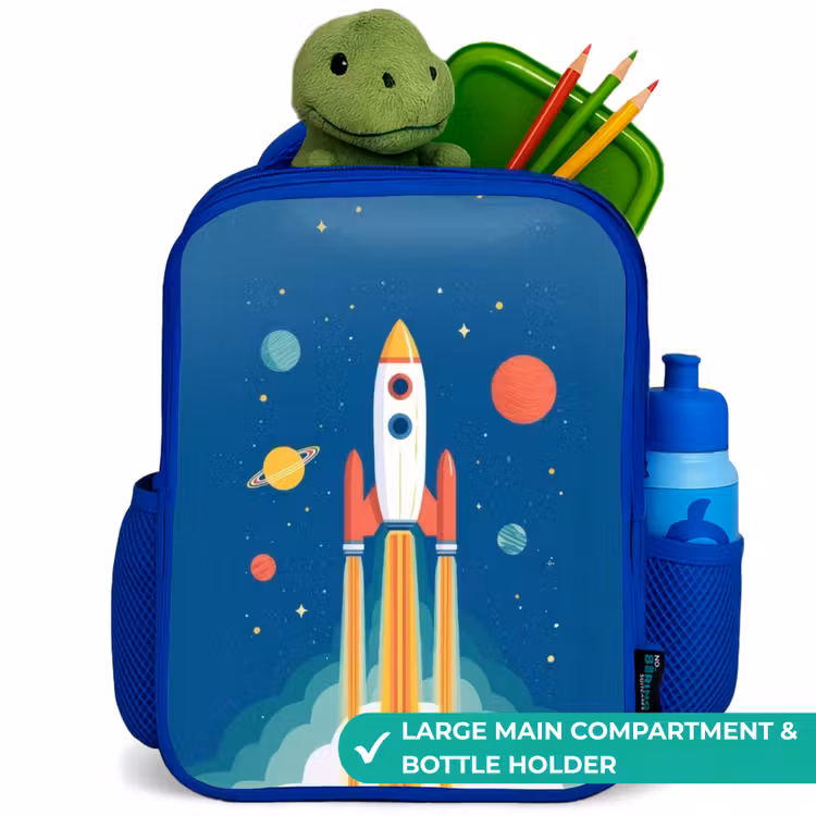 Kids backpack - Blue - Rocket - Planet - Stars - Multicolored — 5