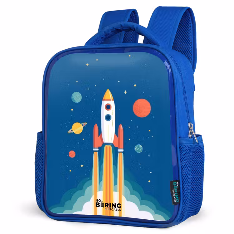 Kids backpack - Blue - Rocket - Planet - Stars - Multicolored — 7