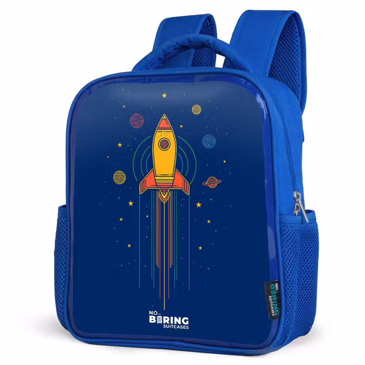 Kids backpack - Blue - Rocket - Planets - Stars — 7