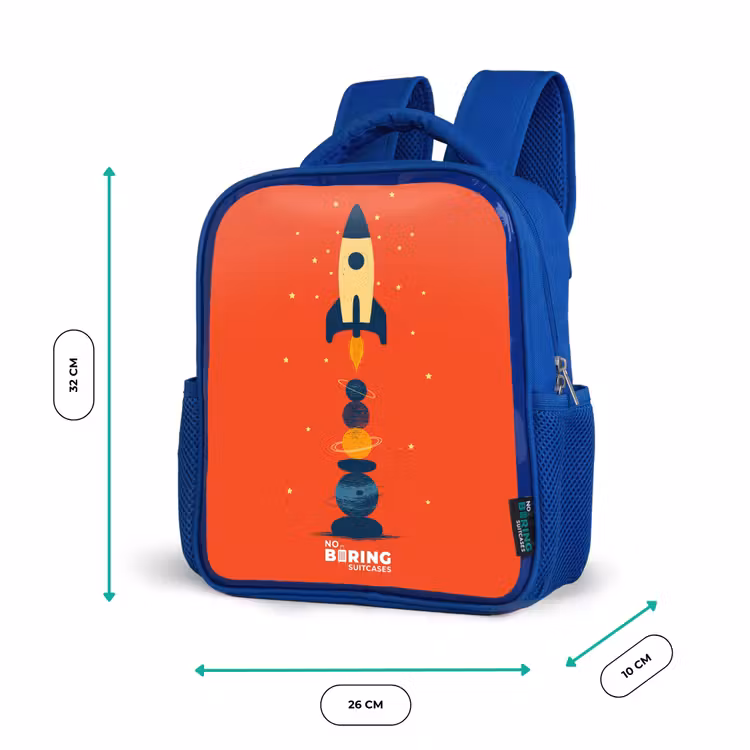 Kids backpack - Blue - Rocket - Stars - Planets — 6
